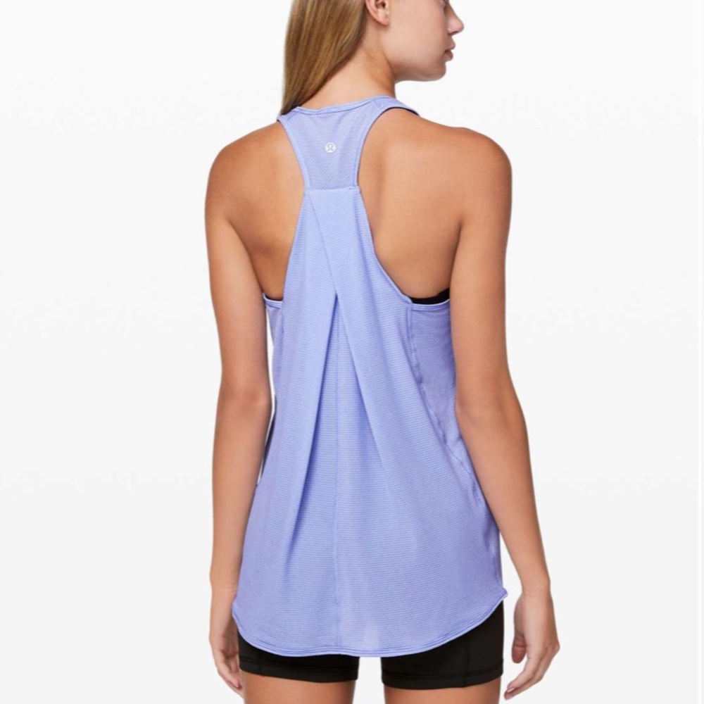 lululemon Essential Tank *Scallop Hydrangea Blue